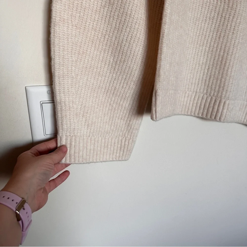 NWOT & Other Stories Asymmetric Hem Ribbed Wool Sweater in Ivory S - Picture 7 of 9